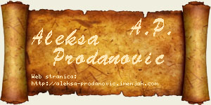 Aleksa Prodanović vizit kartica